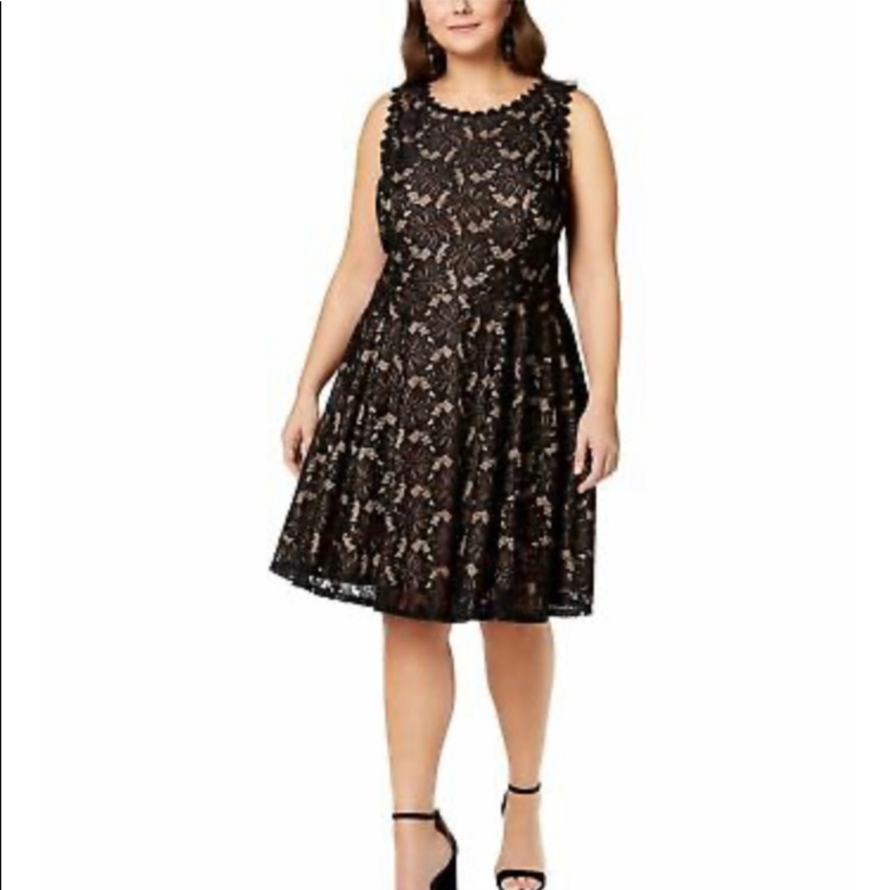 City Studio Junior’s Lace Fit & Flare Dress. - Picture 2 of 7